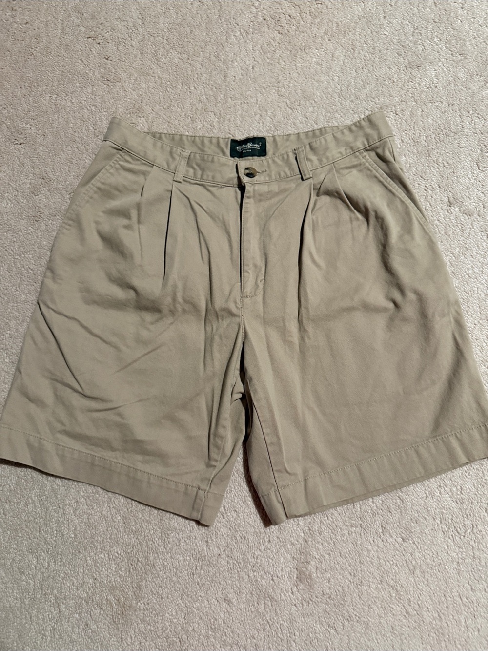 Eddie Bauer Men's Flat-Front Shorts in Khaki
